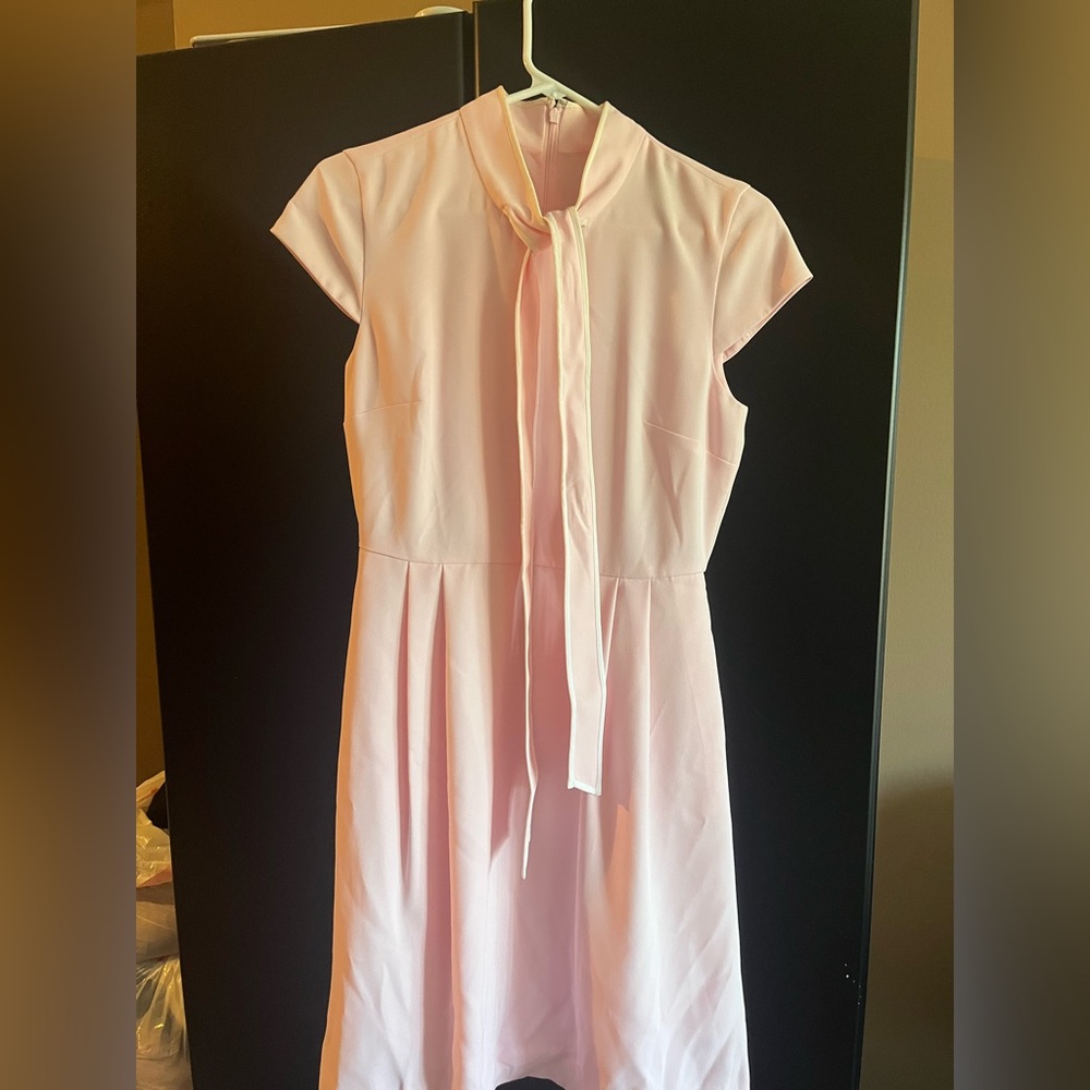 J. Crew Light Pink Tie Neck Dress